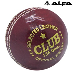 Alfa Cricket Ball Club 4Pc Snr Red 5 1/2 Oz 156Gms